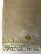 Tapis de prière velours fin beige