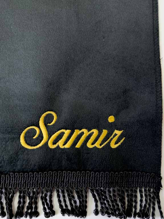 Tapis de prière velours fin noir