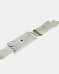 Ceinture ihram blanc cassé avec pochettes zippées et fermetures à pression