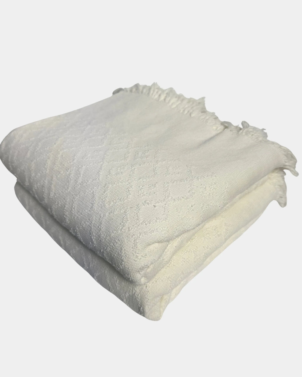 Tissu ihram blanc plié, texture jacquard sans couture, pièce 1