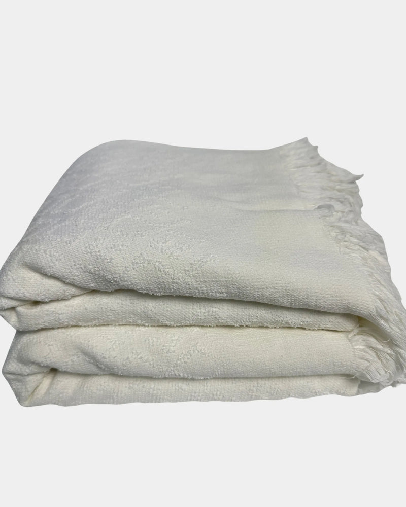 Tissu ihram blanc plié, texture jacquard sans couture, pièce 2