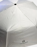 Parapluie anti-UV ouvert montrant les baleines et l'armature