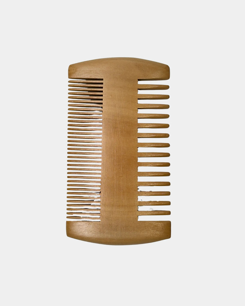 Peigne à barbe en bois, double rangée de dents