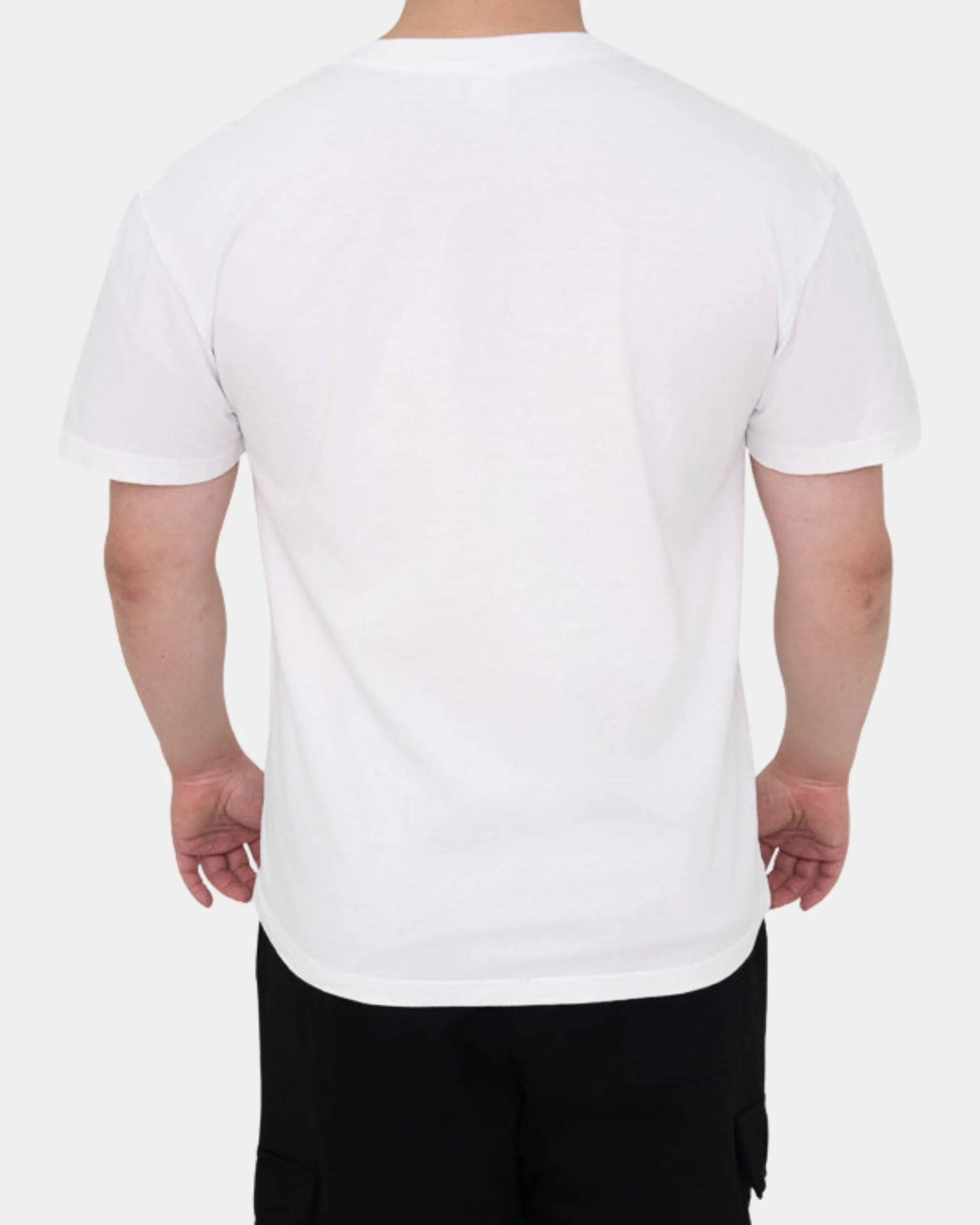 T-shirt blanc en coton coupe droite pour qamis, vue de dos