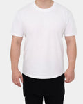 T-shirt blanc en coton coupe droite pour qamis, vue de face