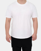 T-shirt blanc en coton coupe droite pour qamis, vue de face