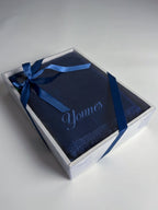 tapis de prière velours bleu marine avec coffret cadeau