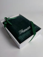 tapis de prière velours vert avec coffret cadeau